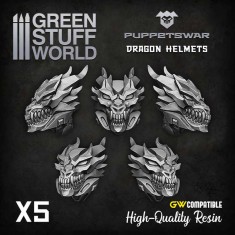 Puppetswar Dragon Helmets for 28/32mm Wargame Miniatures