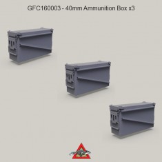 1/16 Modern Australian 40mm Ammunition Box (3pcs)