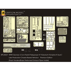 1/35 WWII German 3.7cm Flak43 Flakpanzer IV "Ostwind" Super Detail Set for Dragon 6550 kit