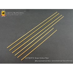Brass Hollow Pipe (Round, Outer Diameter: 1.3mm, Inner Diameter: 0.94mm)