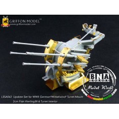 1/35 WWII German "Wirbelwind" Turret-Mount 2cm Flakvierling 38 &Turret Interior 
