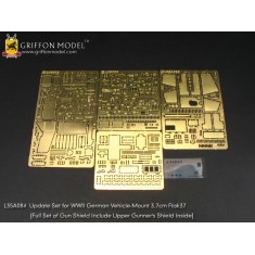1/35 WWII German Vehicle Mount 3.7cm Flak 37 Gun Shield Detail Set for Dragon kits