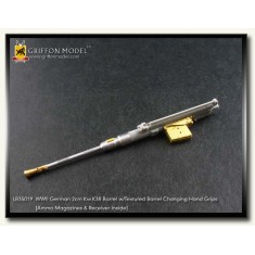 1/35 German 2cm KwK38 Barrel + Textured Barrel Changing Hand Grips