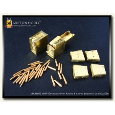 1/35 WWII German 20mm Ammo & Ammo Boxes for 2cm KwK 38 (for all)