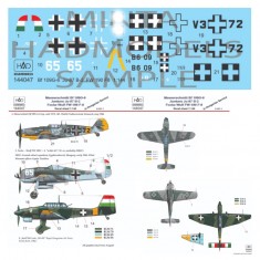 Decals for 1/144 Messerschmitt BF 109 G-6 Junkers Ju-87 B-2 Focke Wulf FW190 F-8