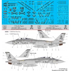 1/32 F-14A Jolly Rogers low Visibility USS NIMITZ Decal for Trumpeter kit