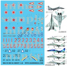 Decals for 1/48 MiG-29 B/UB (Myanmar 2702, Russian blue 32/08)