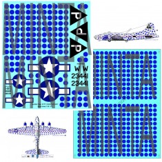 Decals for 1/48 USAAF B-17F Spotted Cow