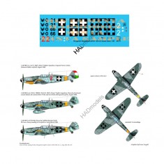 Decals for 1/48 Messerschmitt Bf 109 G-6 (W021, W066 & red 2)