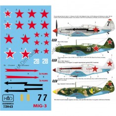 Decals for 1/72 MiG-3 (white 28, yellow9, black7 w/Za Stalina, Za Rodinu)