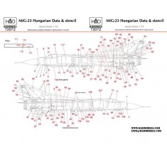 Decal for 1/72 Mikoyan-Gurevich MiG-23 Hun Stencil