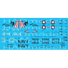 Decals for 1/72 McDonnell Douglas F-4J Phantom VF 74 Be-devilers USS NIMITZ 70's part 1 