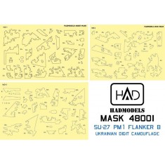1/48 Su-27P1M Flanker B Ukrainian Digital Camouflage Paint Mask for G.W.H kit