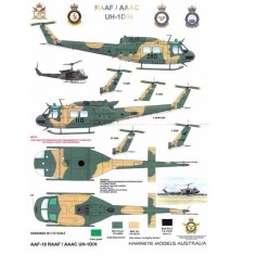 Hi Resolution Raaf Decals RAAF Decals for 1/48 Bell UH-1D/H RAAF/Army Hawkeye AAF-018-48