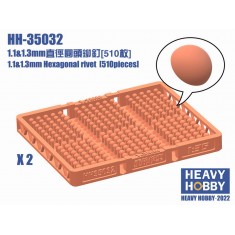 1.1&1.3mm Hexagonal Rivet (510pcs)