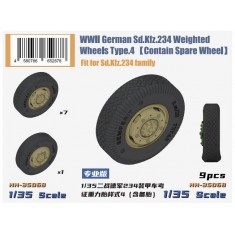 1/35 WWII German Sd.Kfz.234 Weighted Wheels Type.4 (Contain Spare Wheel)