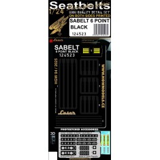 1/24 Sabelt 6 Point Seatbelts Black (laser)