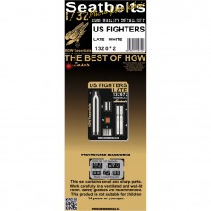 1/32 US Fighters Late (White) Pre-Cut (Laser) Textile Seatbelts