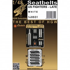 1/48 US Fighters Late (White) Pre-Cut (Laser) Textile Seatbelts