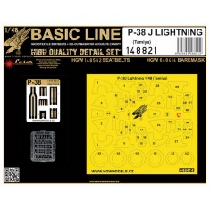 1/48 Lockheed P-38J Lightning Seatbelts & Masking for Tamiya kits [Basic Line]