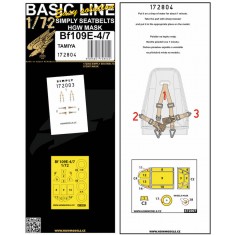 1/72 Messerschmitt Bf109E-4/7 Seatbelts & Masking for Tamiya kits [Basic Line]