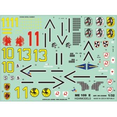 1/32 Messerschmitt Bf-109E Stencils Extended (2 sheets)(Wet transfers)