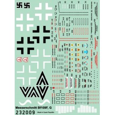 1/32 Messerschmitt Bf-109F/Bf-109G Stencils for Hasegawa/Revell (Wet transfers)