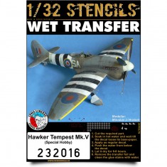 1/32 Hawker Tempest Mk.V Stencils for Special Hobby kit (Wet Transfers)