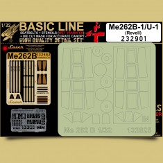 1/32 Me 262B-1 / U-1 Schwalbe Seatbelts (Laser Cut) , Paint Masks & Stencils (Basic Line Plus)