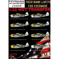 Decals for 1/32 P-47D 58 Th Fg Over New Guinea (wet transfers)