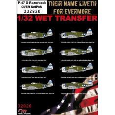 1/32 Republic P-47D Razorback over Saipan Markings Decal (wet transfer)