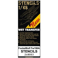 1/48 Focke-Wulf Fw190A Stencils (water-slide decals)