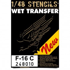 1/48 Lockheed-Martin F-16C Fighting Falcon Stencils (Wet Transfers)