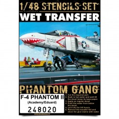1/48 McDonnell Douglas F-4 Phantom II Stencils for Academy/Eduard kits (Wet Transfers)