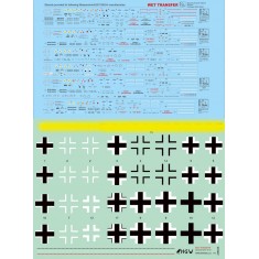 1/48 Messerschmitt Bf 109 Crosses and Stencils (Wet Transfers)