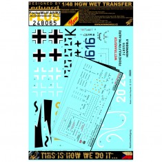 1/48 Focke Wulf Fw 190A8/R2 Reichsverteidigung Stencils & Markings Decals for Eduard kits