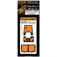 1/32 Sopwith Camel Light Wood Decals for Wingnut Wings kits