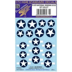 1/72 Republic P-47D Thunderbolt National Insignia 42-43 Standard Decals