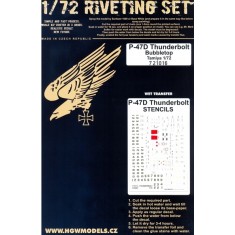 1/72 Republic P-47D Thunderbolt Bubbletop Super Rivets Set for Tamiya kit 