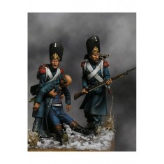54mm Scale Imperial Guard Grenadiers, Russia 1812 (3 metal figures)