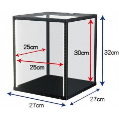 Desktopshowcase Middle Mechagray Display Case (inner 250x250x300mm, LED lights)