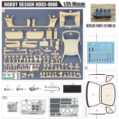1/24 Nissan R34 Openable Door and Engine Detail-up Parts for Tamiya #24210