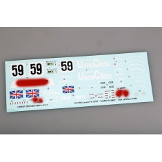 1/24 McLaren F1-GTR "Ueno Clinic" #59 Le Mans 1995 Winner Decals for Fujimi kit