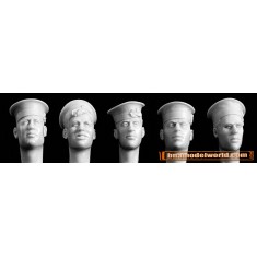 1/35 5x Heads with RN Sailor Caps, post 1930 (used by many other navies)