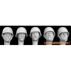1/35 5x Heads with M51 French Steel Helmets
