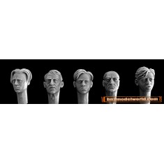 1/35 5x Heads (2x Youths, 2x Old Men, 1x Boy)