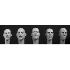 1/35 5x Spare Heads with Caucasian Features 