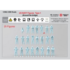 1/350 US Navy Figures Type 1 Around the Bridge (25pcs)
