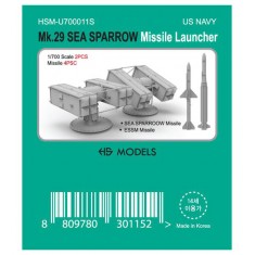1/700 US Navy MK-29 Seasparrow Missile Launcher (2pcs) w/Missiles (4pcs)