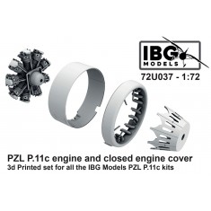 1/72 PZL P.11c Engine and Closed Engine Cover for IBG Models